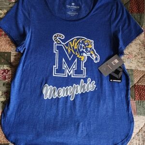 Colosseum Blue Memphis Tee with Tiger Graphic